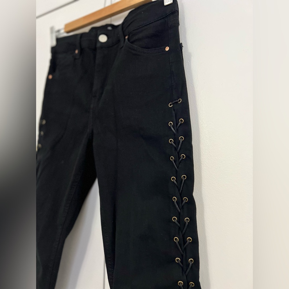 TOPSHOP laced skinny jeans